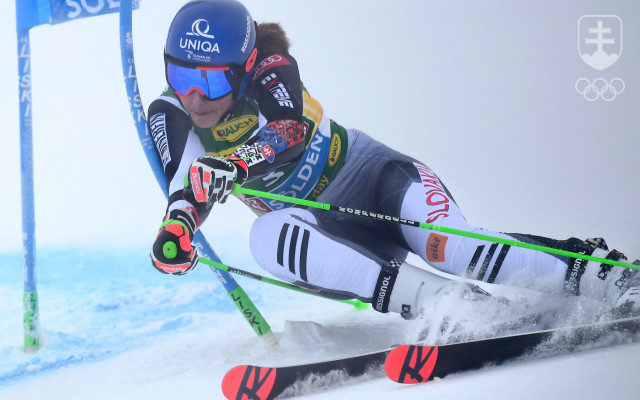 Petra Vlhová počas svojej jazdy v úvodnom obrovskom slalome sezóny v Söldene. 